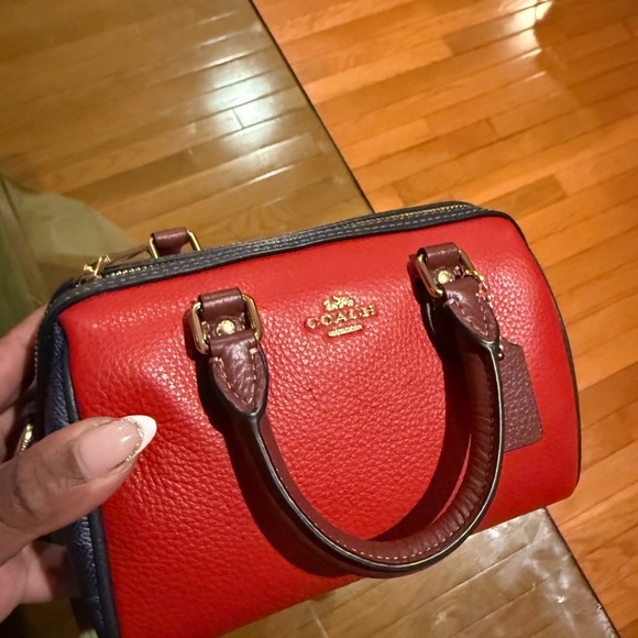 Coach Handbags - Coach Red and Brown Mini Bag